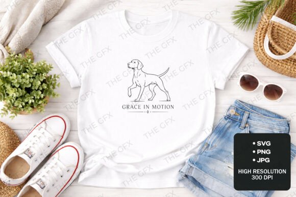 Graceful Pointer Dog Illustration: Capture Canine Elegance