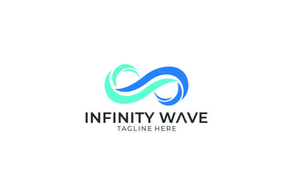 Infinity Wave Logo Symbol: A Flowing Liquid Design Asset