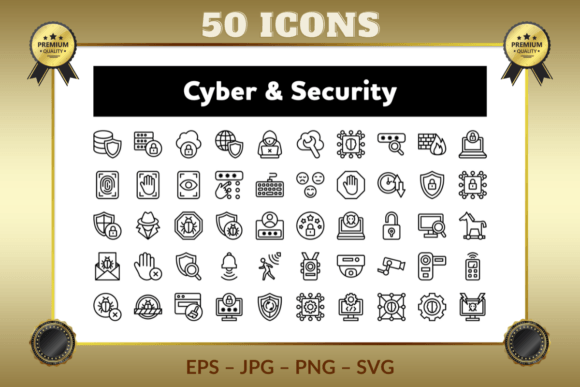 Modern Visual Language: Cyber & Security Outline Icons