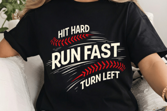 Unleash Energetic Vibes with the Hit Hard Run Fast Baseball PNG